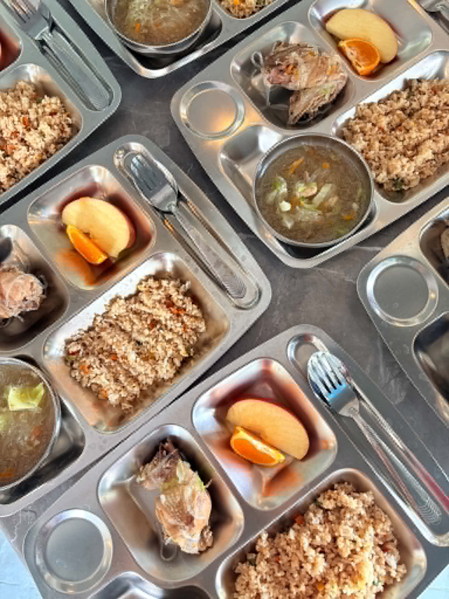 Fish fillet with brown rice & fresh fruit