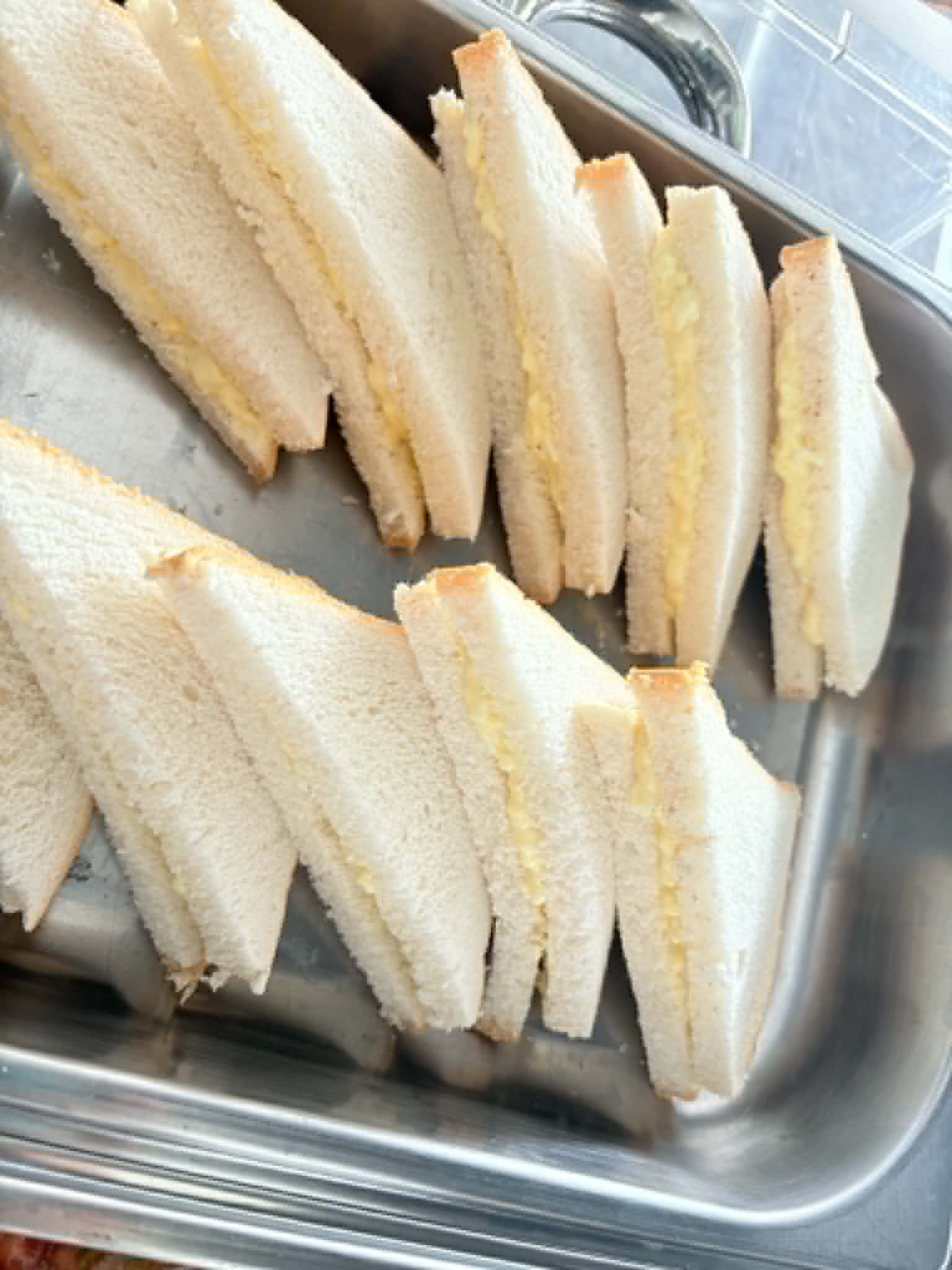 Triangle sandwiches, freshly made